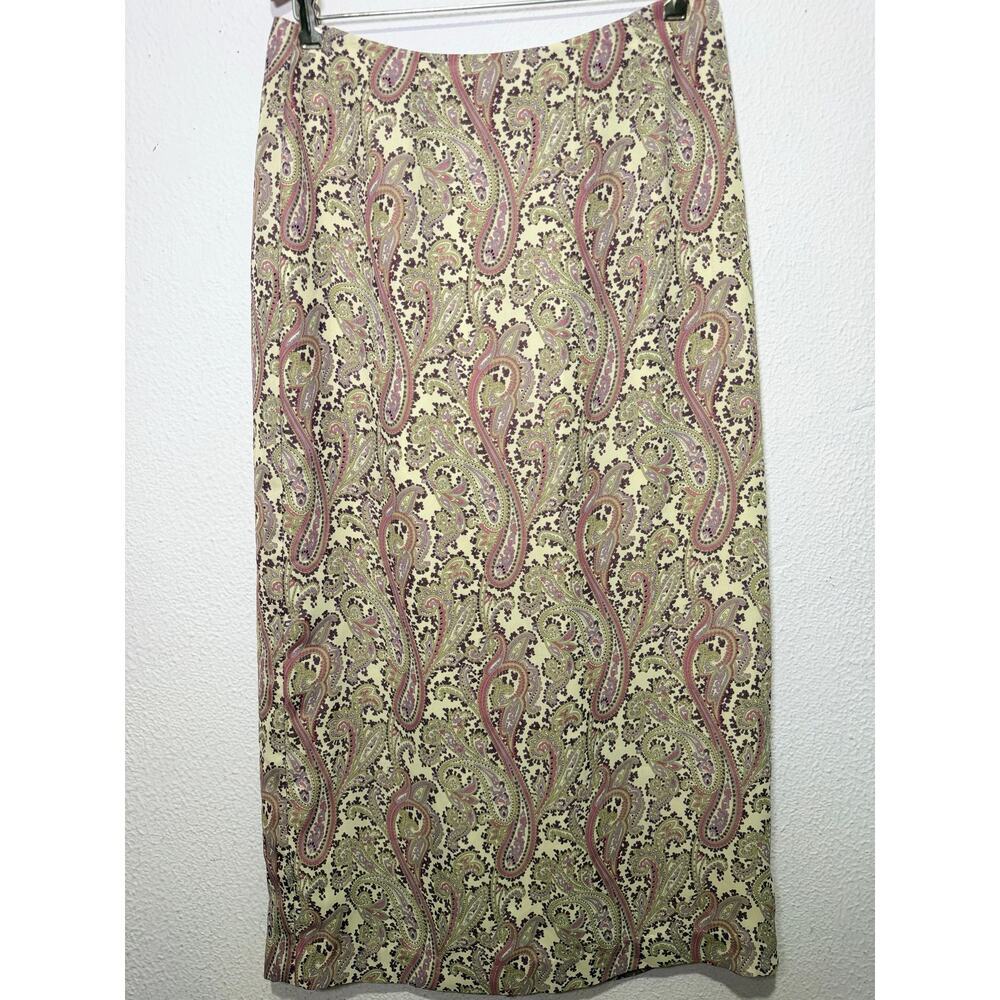 Vintage Geoffrey Beene Paisley Maxi Skirt Sz 14 Whimsygoth Purple Grunge 90s